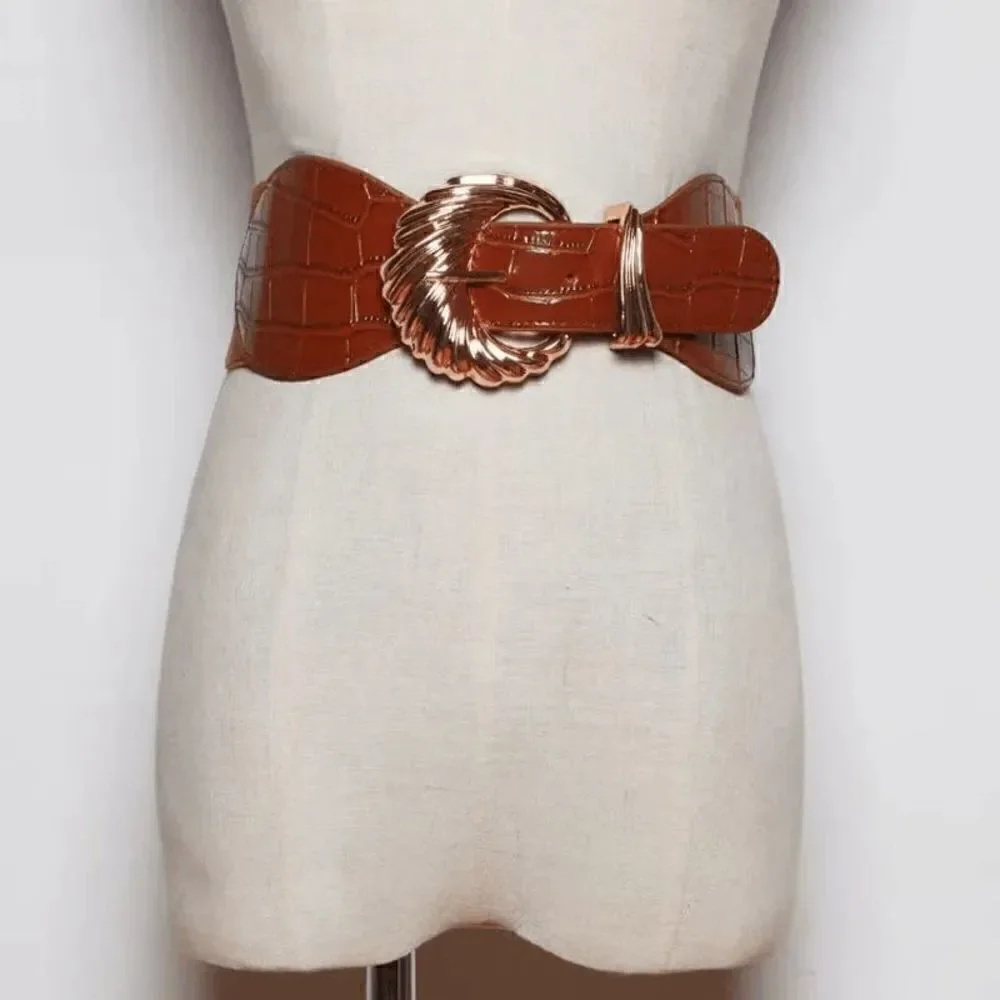 Ladies Fashion Leather Belt - Brown
